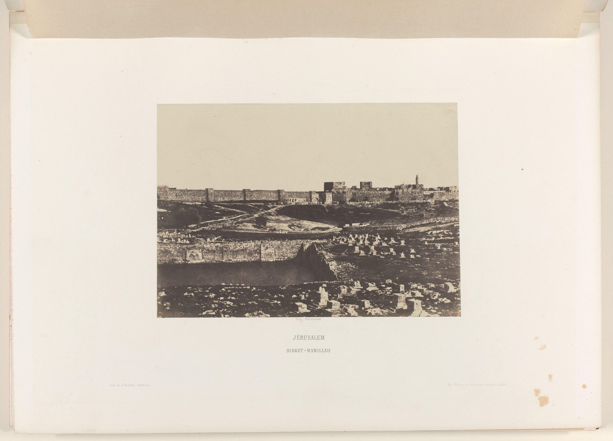 Bassin de Mamilla en dehors des murs de la vieille ville de Jérusalem - Auguste Salzmann