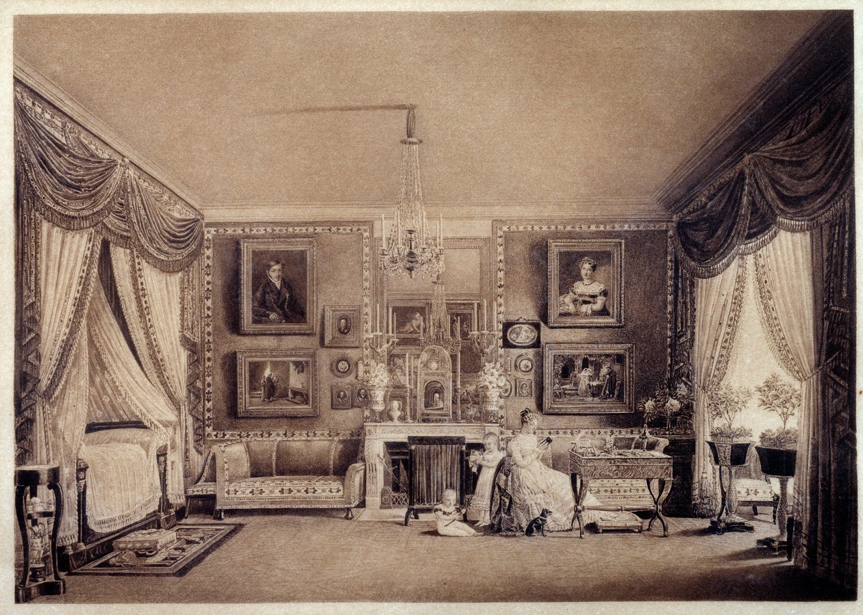 Chambre de la duchesse de Berry aux Tuileries - Auguste Simon Garneray