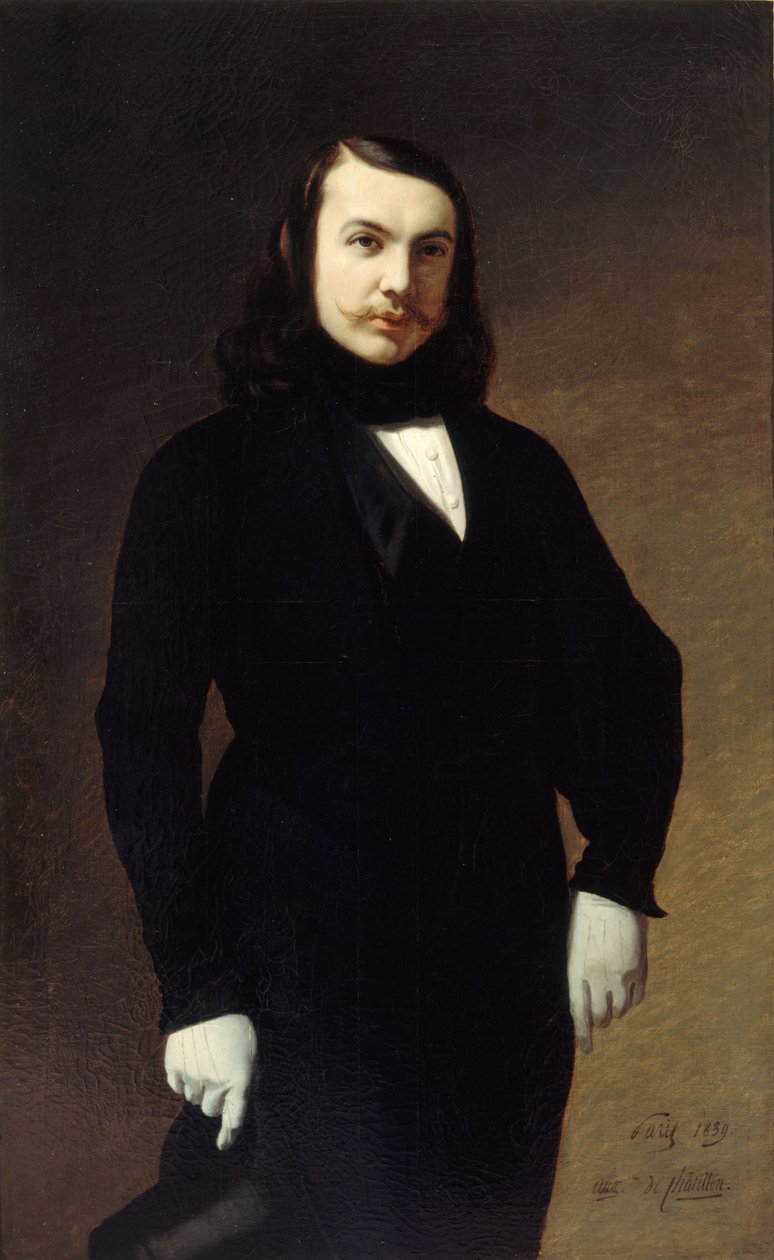 Portrait du poète Théophile Gautier 1811-1872, 1839 - Auguste de Chatillon