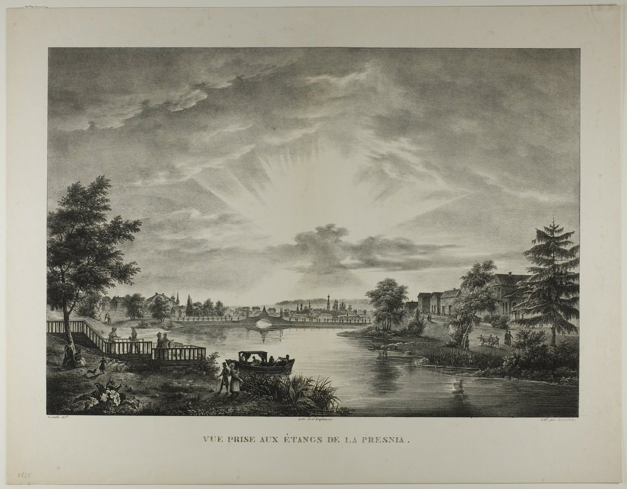 Vue prise des bassins de la Presnia - Augustin François Lemaitre