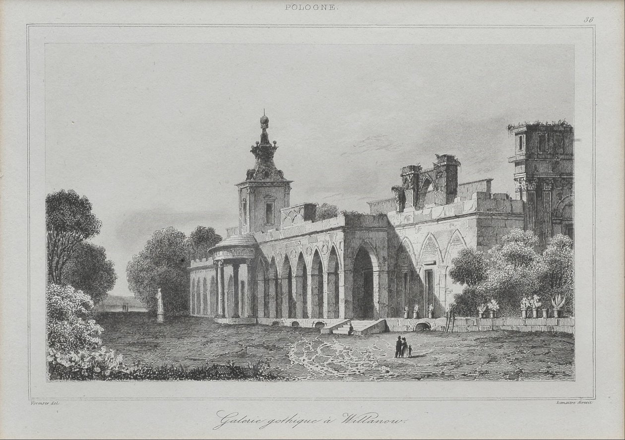 Vue de la galerie gothique dans le palais de Wilanów - Augustin François Lemaitre
