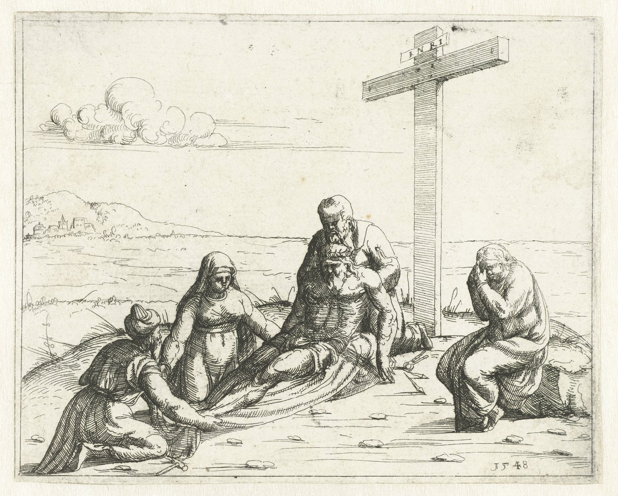 Déploration du Christ (série: Concordance Ancien et Nouveau Testament) - Augustin Hirschvogel