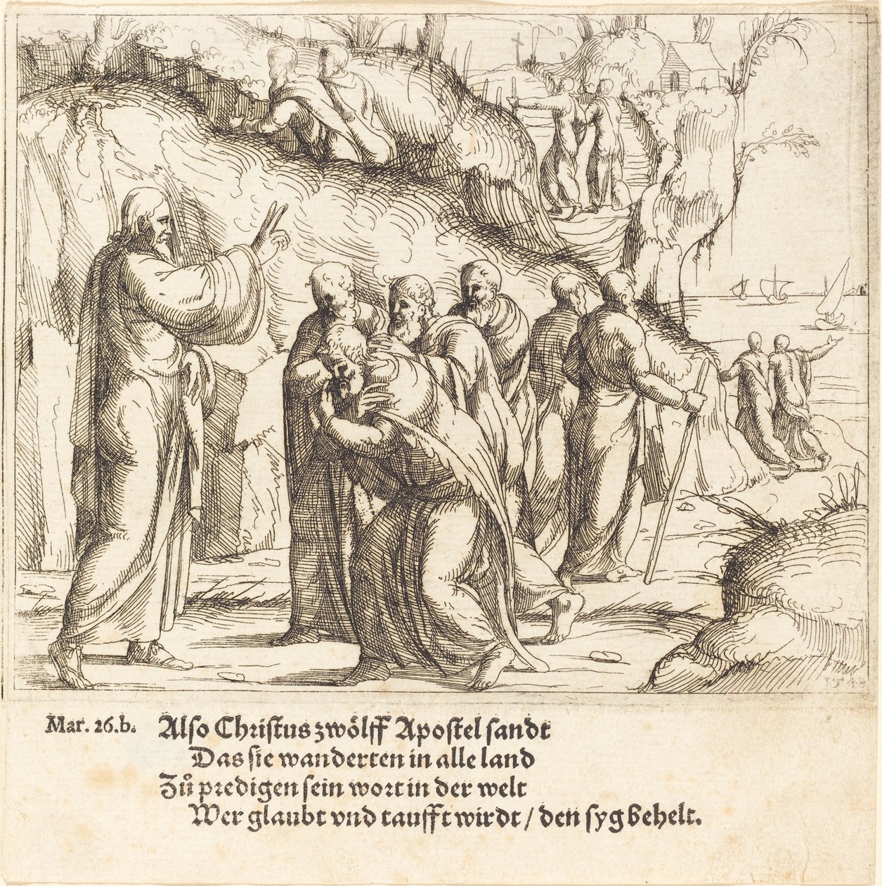 Le Christ charge les apôtres de leur mission, 1548 - Augustin Hirschvogel