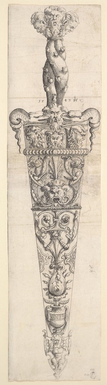 Conception pour une dague et un fourreau, 1543 - Augustin Hirschvogel