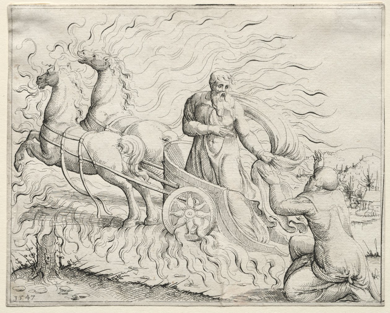 Élie monte au ciel - Augustin Hirschvogel