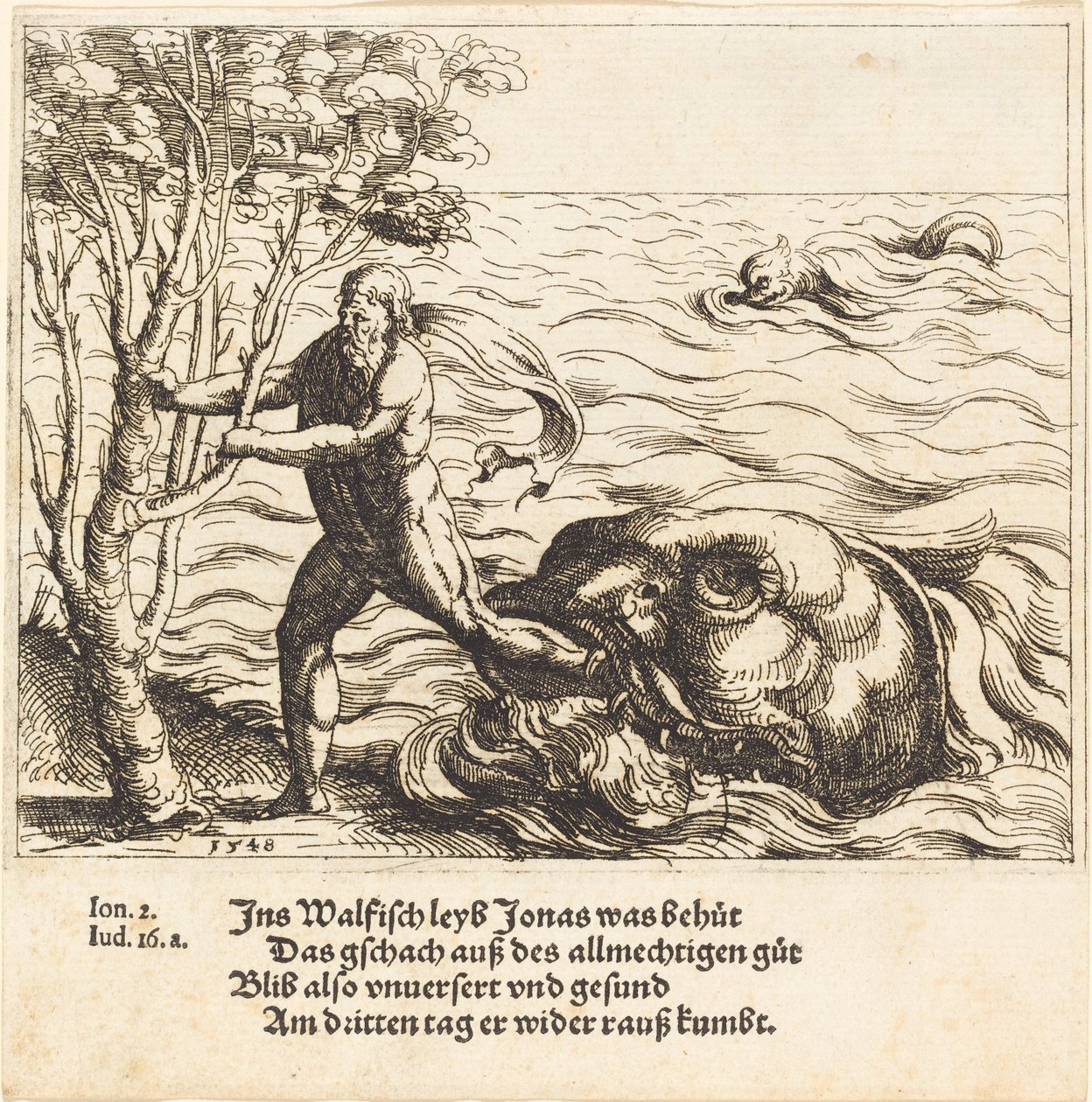 Jonas est délivré de la baleine, 1548 - Augustin Hirschvogel
