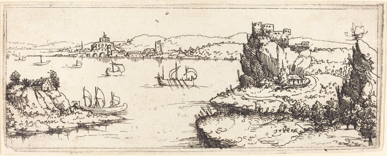 Paysage avec Bateaux à Voiles - Augustin Hirschvogel