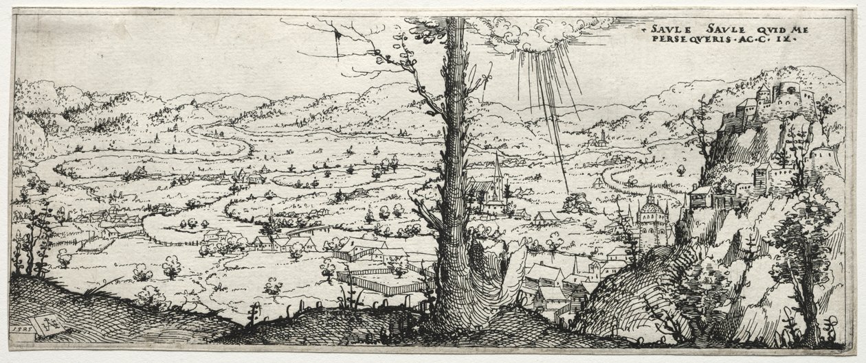 Paysage avec la Conversion de Saulus - Augustin Hirschvogel