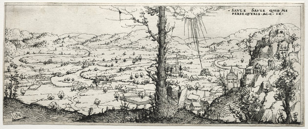 Paysage avec la conversion de Saulus, 1545 - Augustin Hirschvogel