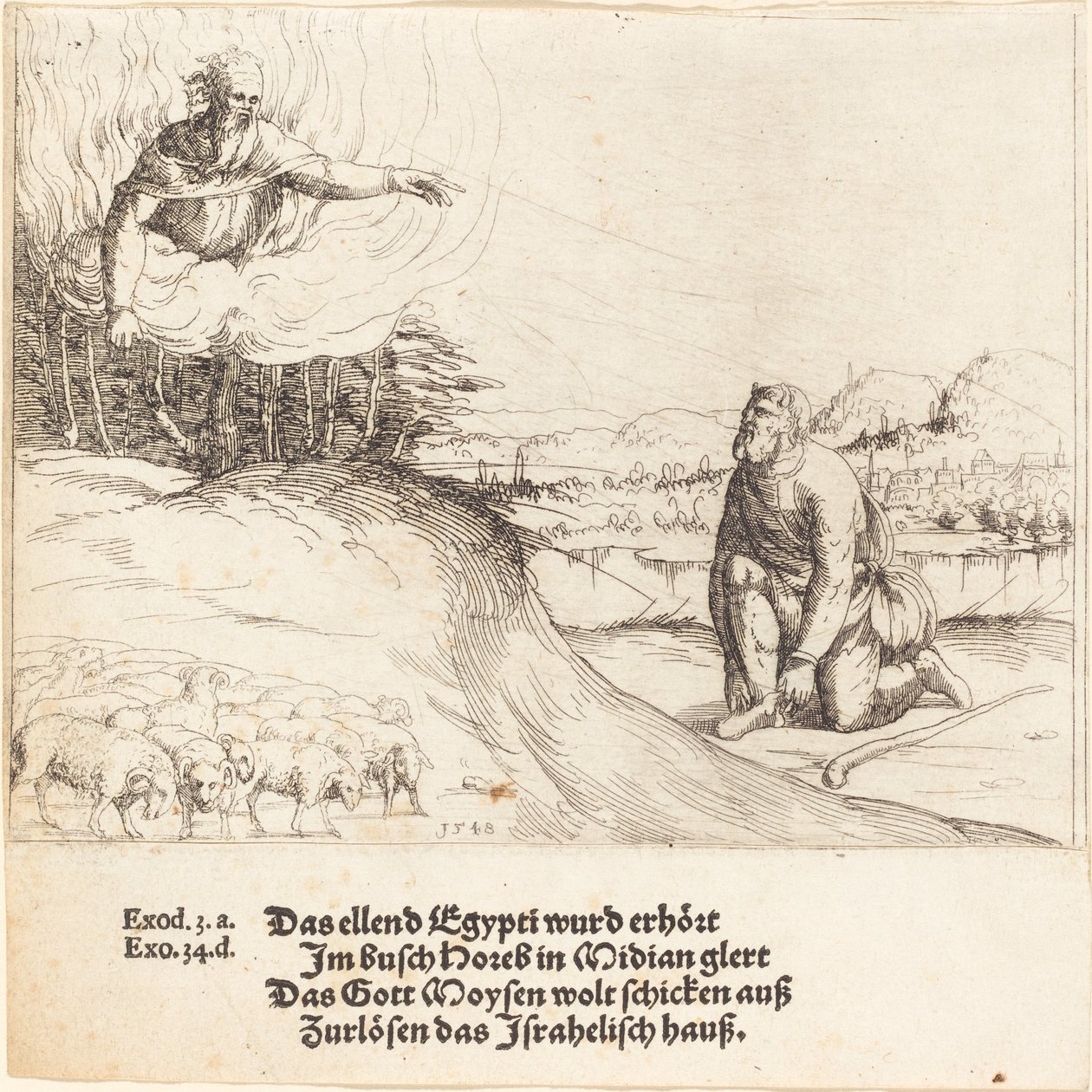 Moïse et le Buisson Ardent - Augustin Hirschvogel