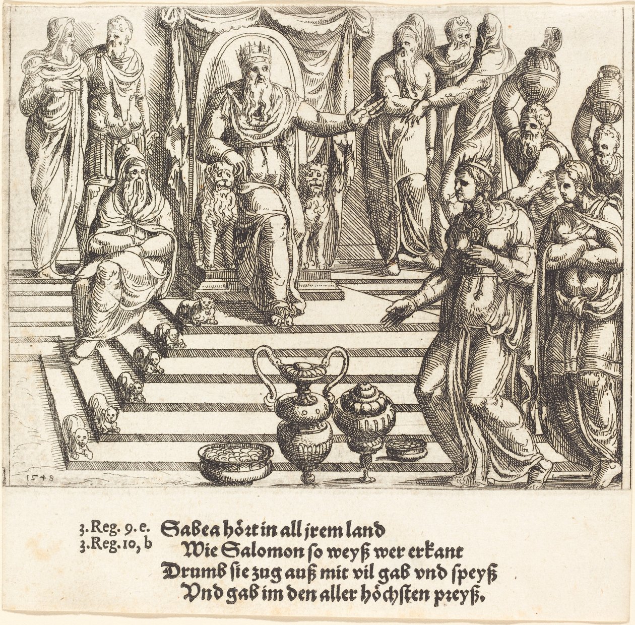 Visite de la reine de Saba à Salomon, 1548 - Augustin Hirschvogel