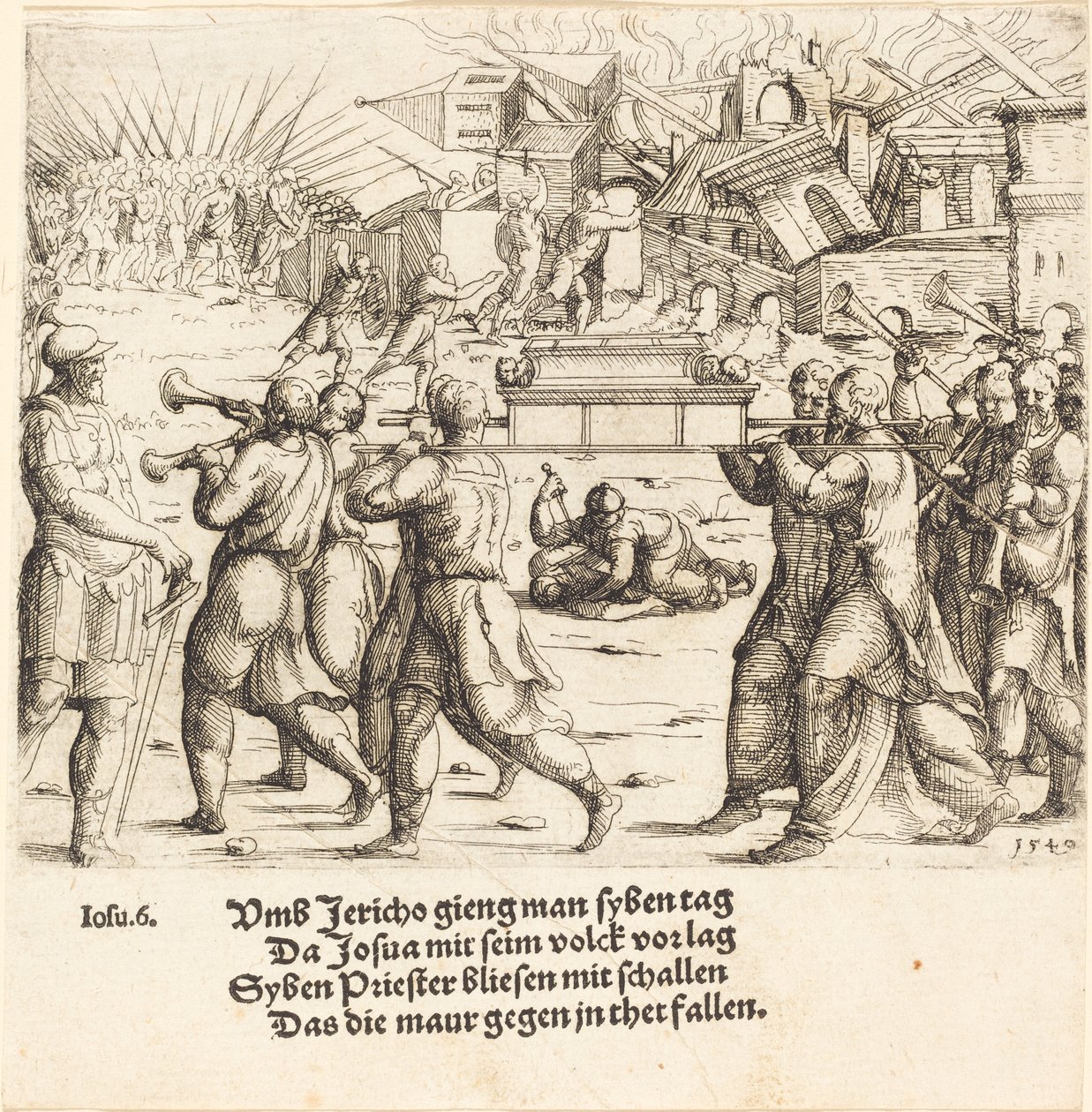 La chute de Jéricho, 1540 - Augustin Hirschvogel