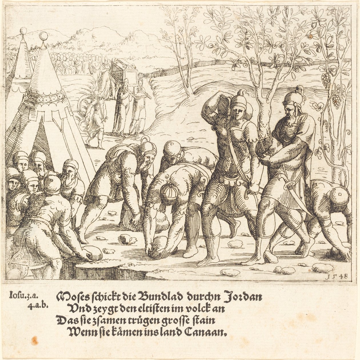 Les Douze Pierres, et les eaux du Jourdain sont divisées, 1548 - Augustin Hirschvogel