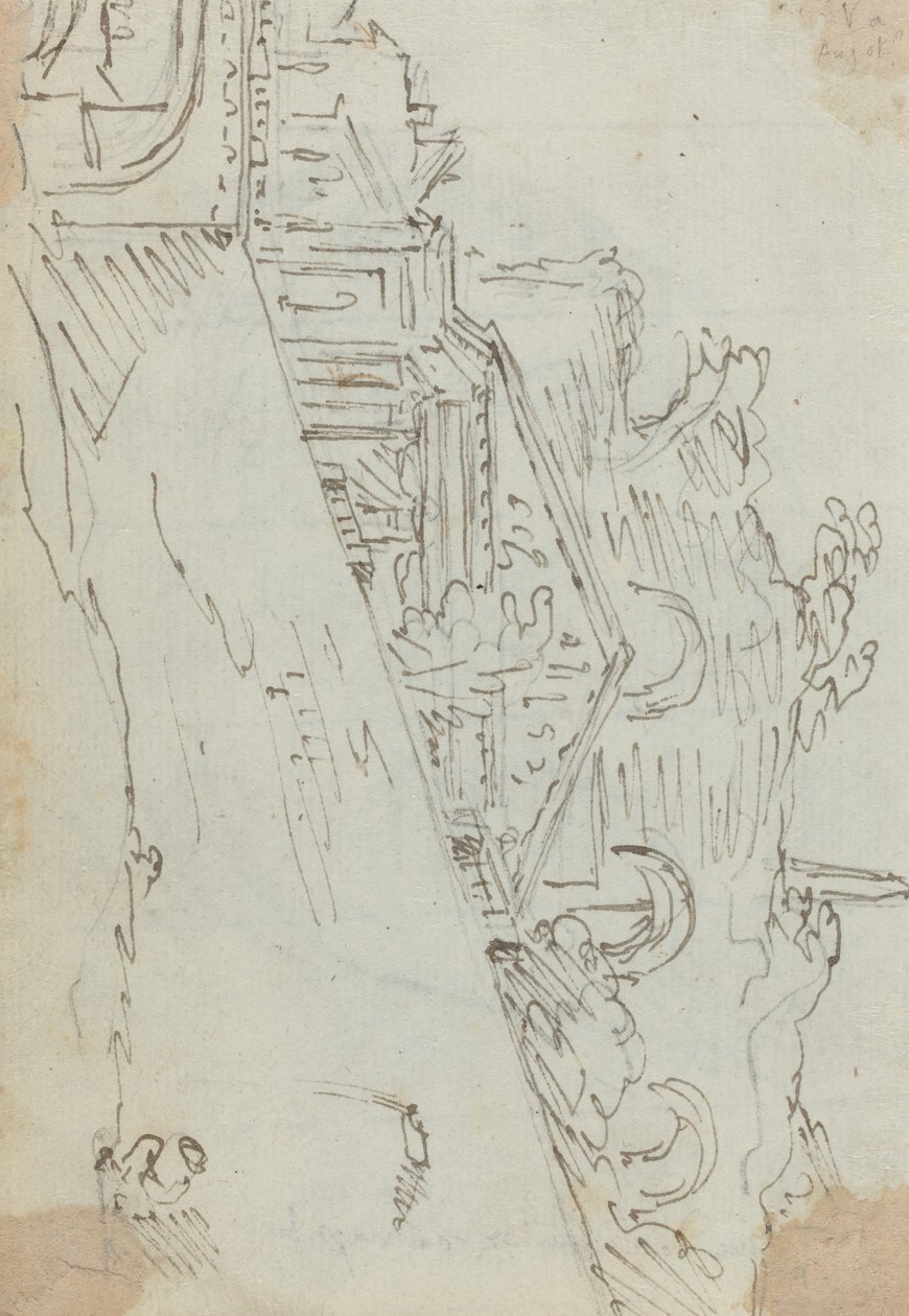 Ruines antiques sur la rive du Tibre - Augustin Pajou