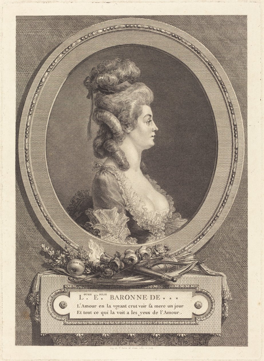 Louise Emilie Baronne de *** - Augustin de Saint-Aubin