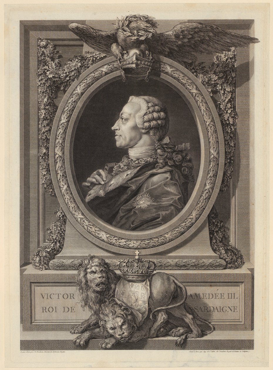 Portrait de Victor-Amédée III, roi de Sardaigne - Augustin de Saint-Aubin