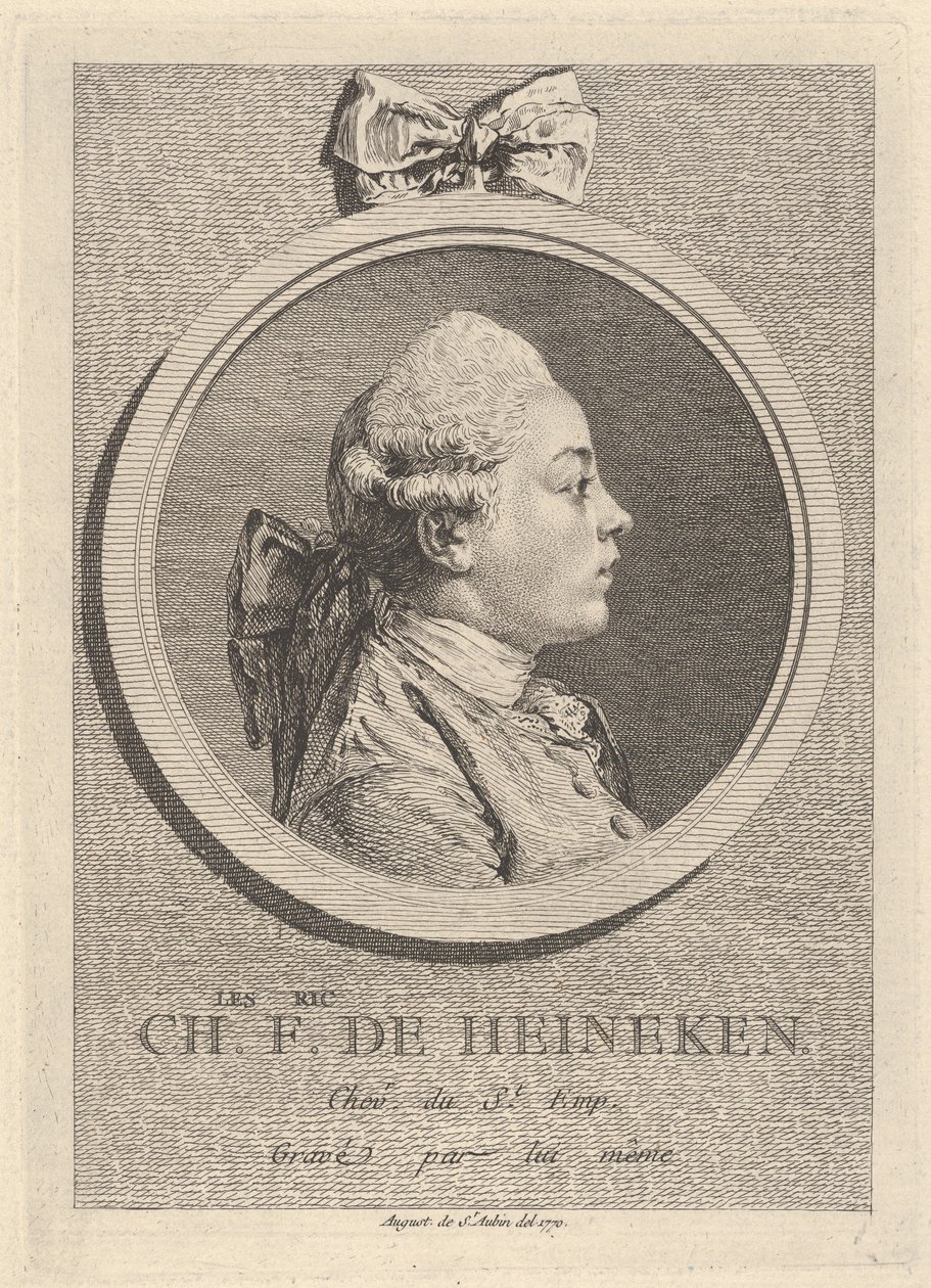 Portrait de Charles-Frédéric de Heinecken - Augustin de Saint-Aubin
