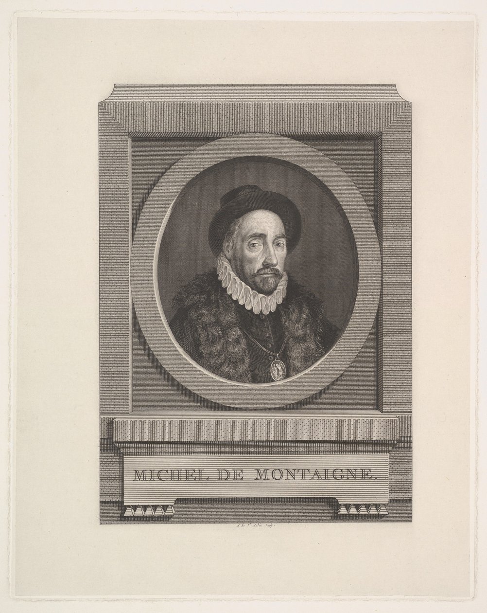 Portrait de Michel de Montaigne - Augustin de Saint-Aubin