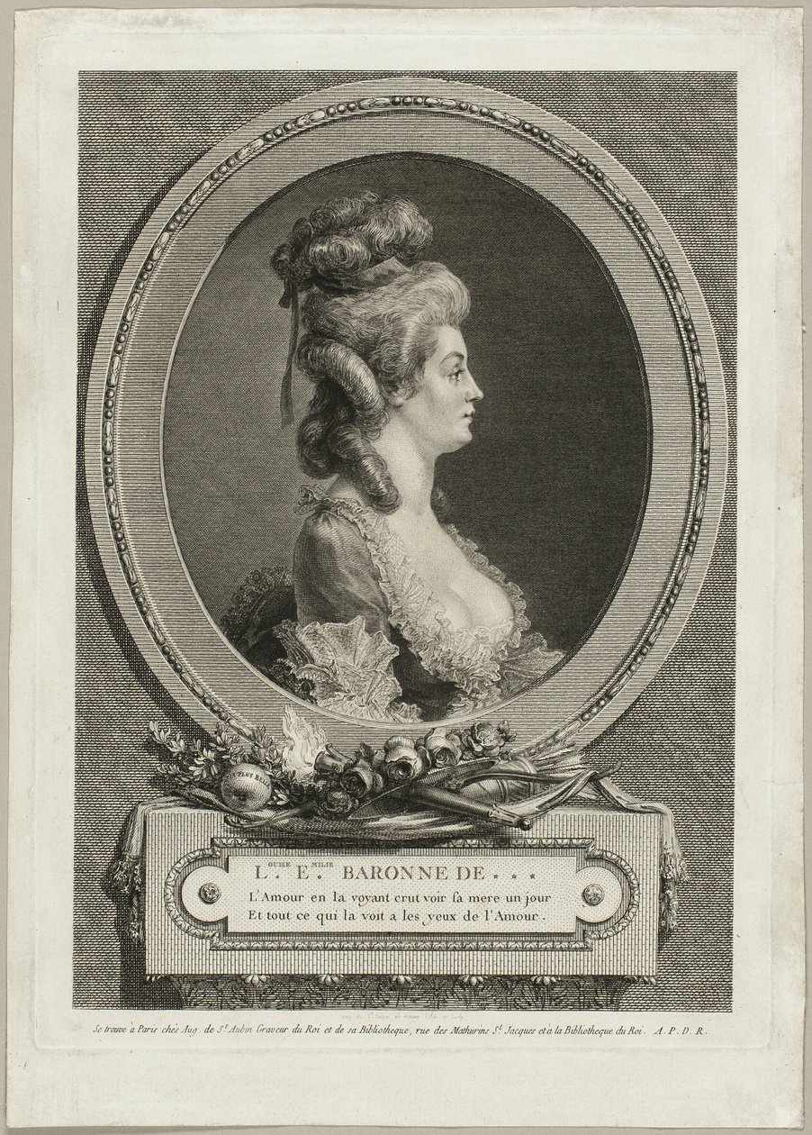 Louise Émilie, Baroness of *** - Augustin de Saint-Aubin