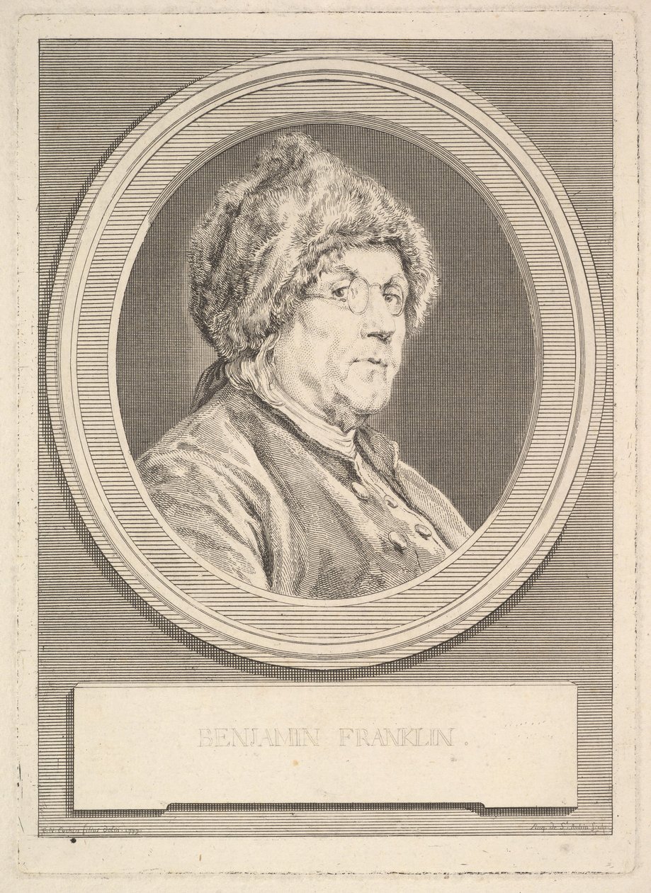 Portrait de Benjamin Franklin, 1777 - Augustin de Saint Aubin