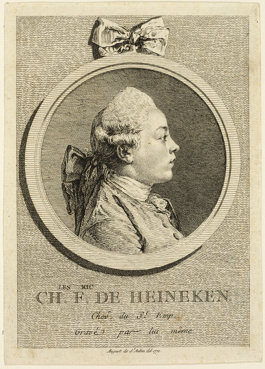 Portrait de Charles Frederick de Heincken - Augustin de Saint Aubin