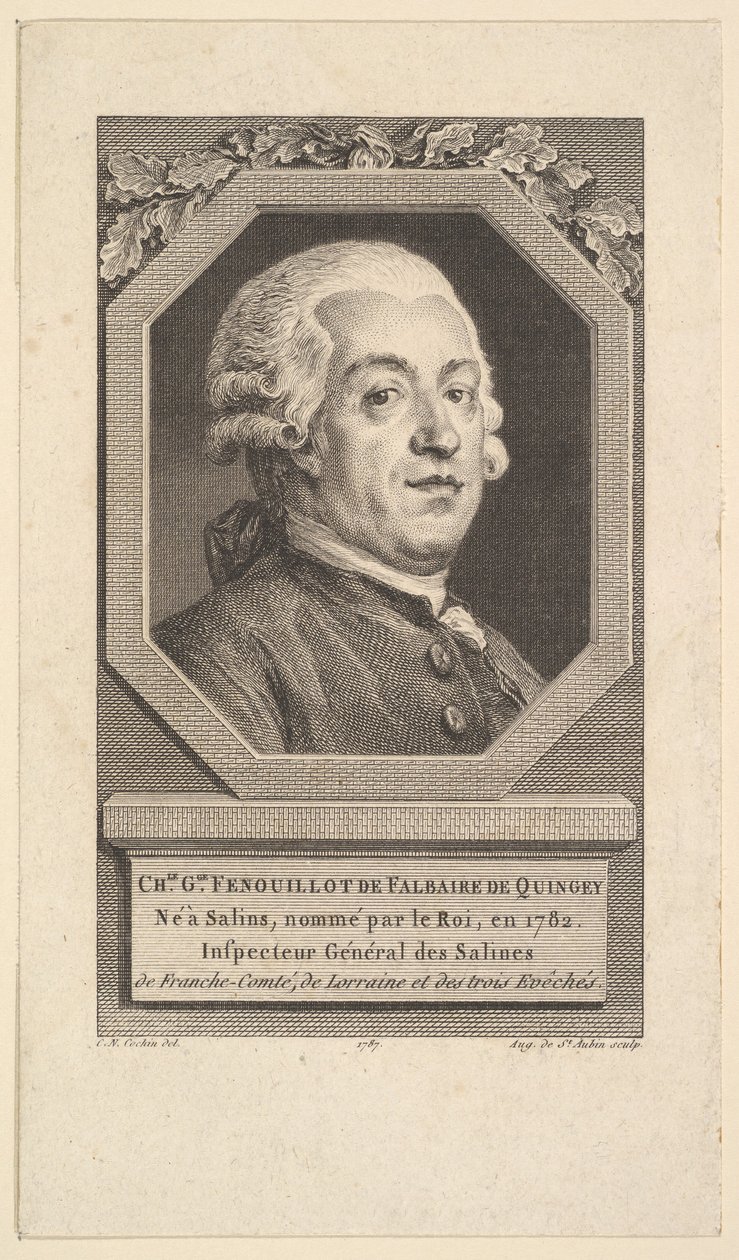 Portrait de Charles George Fenouillot de Falbaire de Quingey - Augustin de Saint Aubin