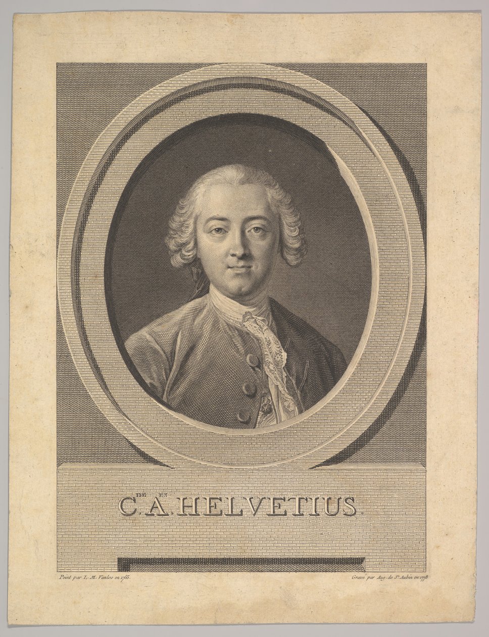 Portrait de Claude Adrien Helvétius 1715-1771, 1772 - Augustin de Saint Aubin