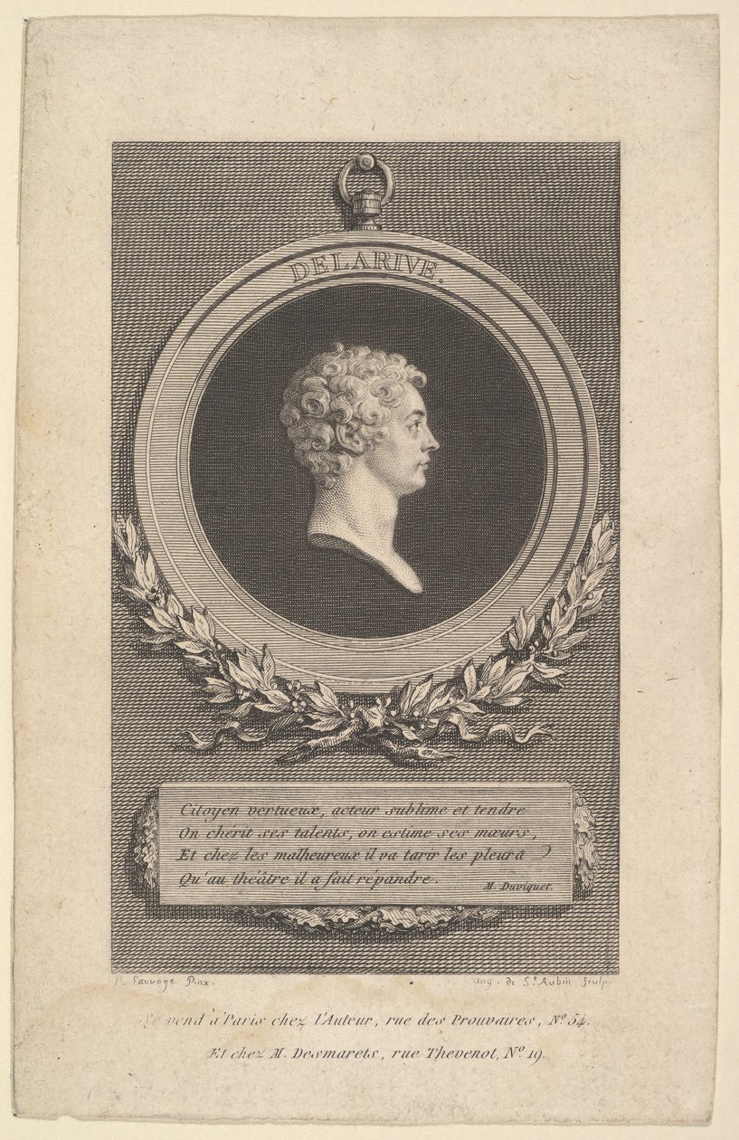 Portrait de De Larive, 1785 - Augustin de Saint Aubin