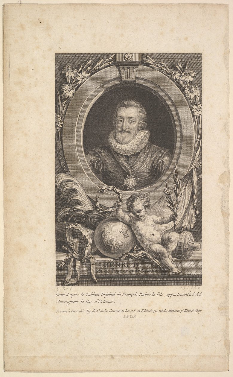 Portrait de Henri IV - Augustin de Saint Aubin