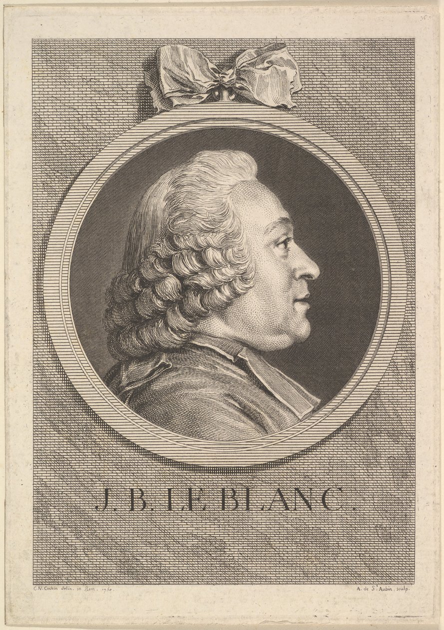 Portrait de Jean-Baptiste Le Blanc, 1750 - Augustin de Saint Aubin