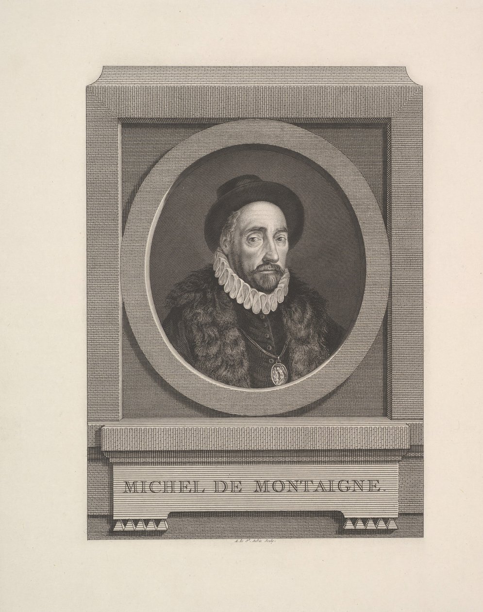Portrait de Michel de Montaigne - Augustin de Saint Aubin