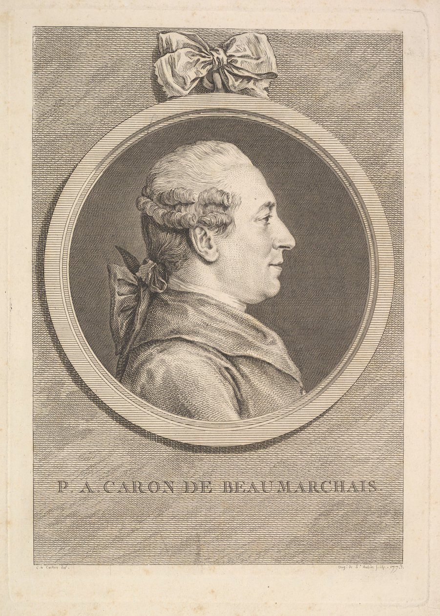 Portrait de P.A. Caron de Beaumarchais, 1773 - Augustin de Saint Aubin