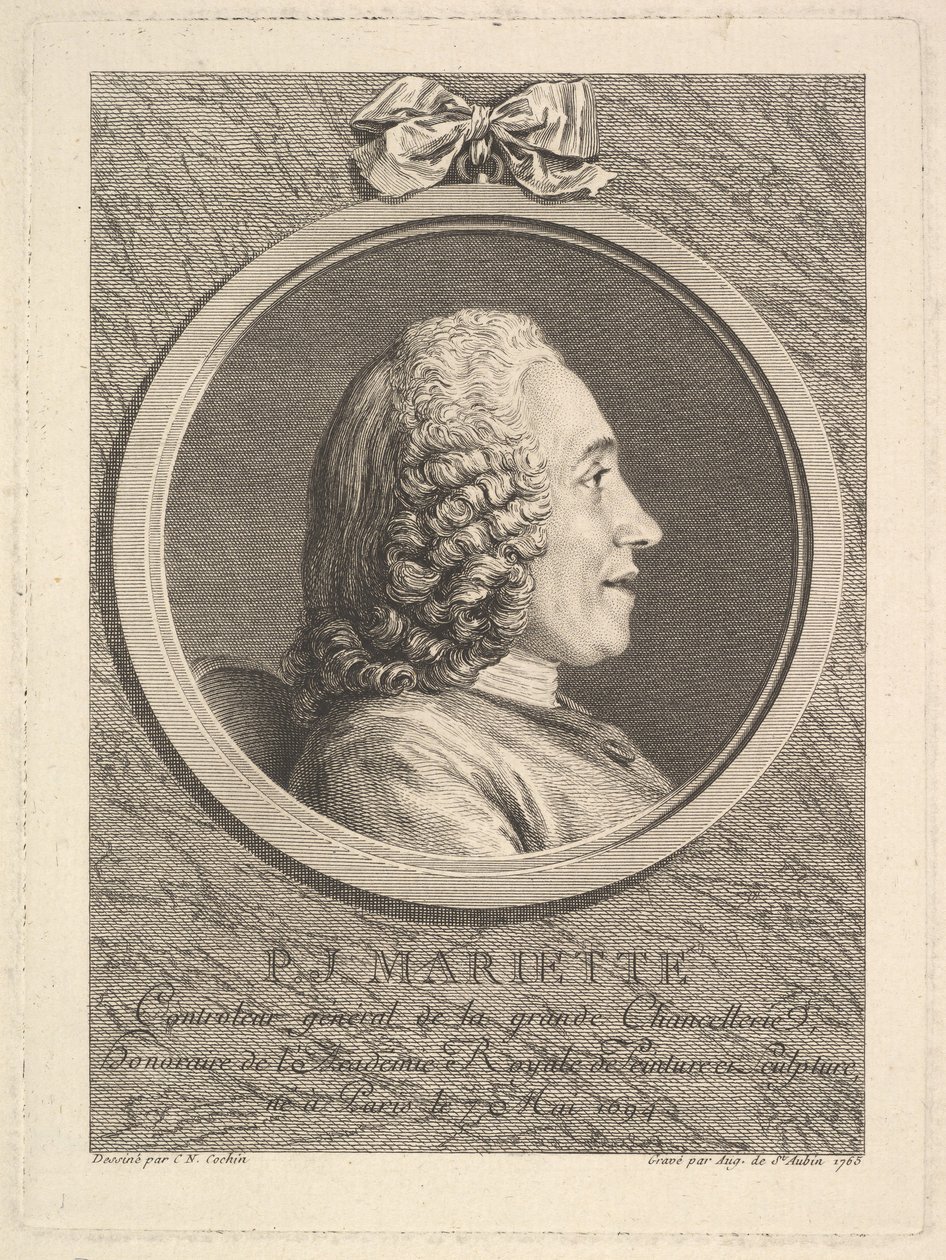 Portrait de Pierre-Jean Mariette, 1765 - Augustin de Saint Aubin