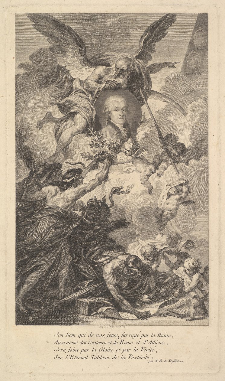 Portrait de Simon-Nicolas-Henri Linguet - Augustin de Saint Aubin