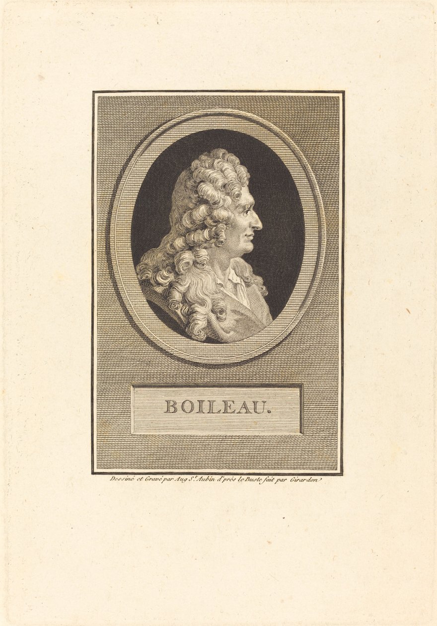 Despreaux-Nicolas Boileau - Augustin de Saint Aubin after François Girardon