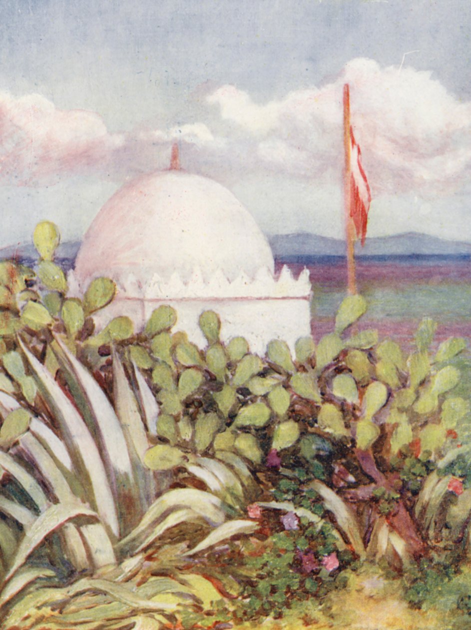Un marabout près de Tanger (lithographie couleur) - Augustine Fitzgerald