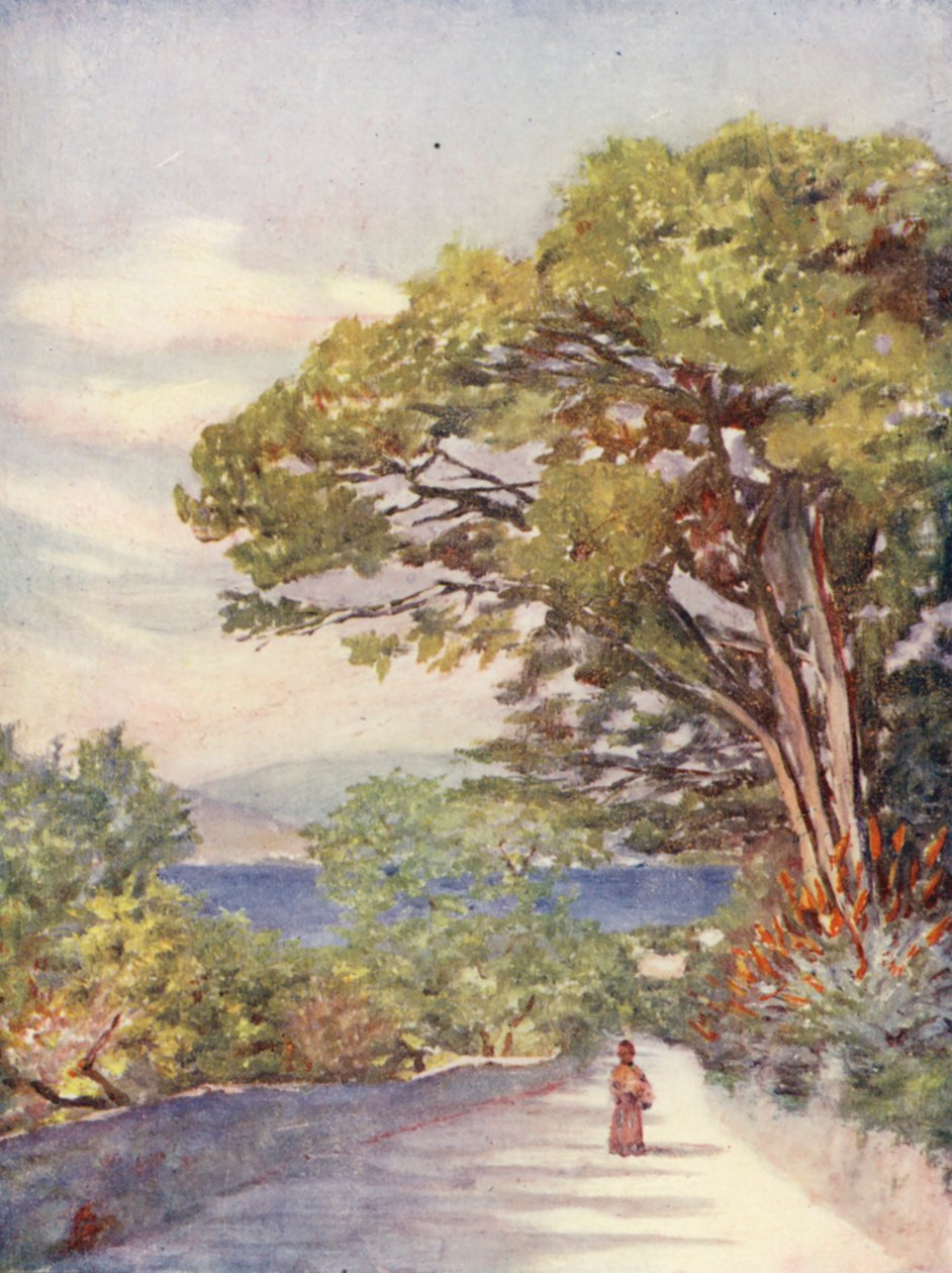 Une route à Gibraltar (lithographie couleur) - Augustine Fitzgerald