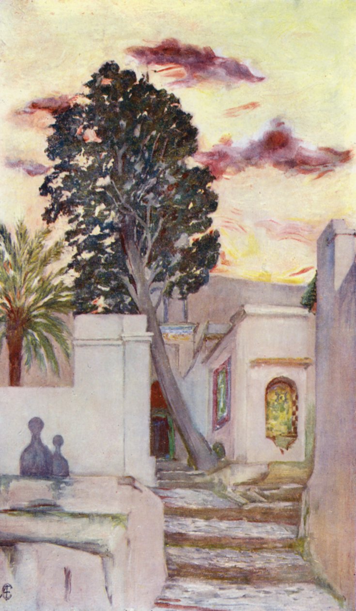 Entrée de la mosquée de Sidi, Abd-Er-Rahman (lithographie couleur) - Augustine Fitzgerald