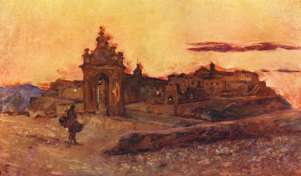 Coucher de soleil à Tolède (lithographie couleur) - Augustine Fitzgerald
