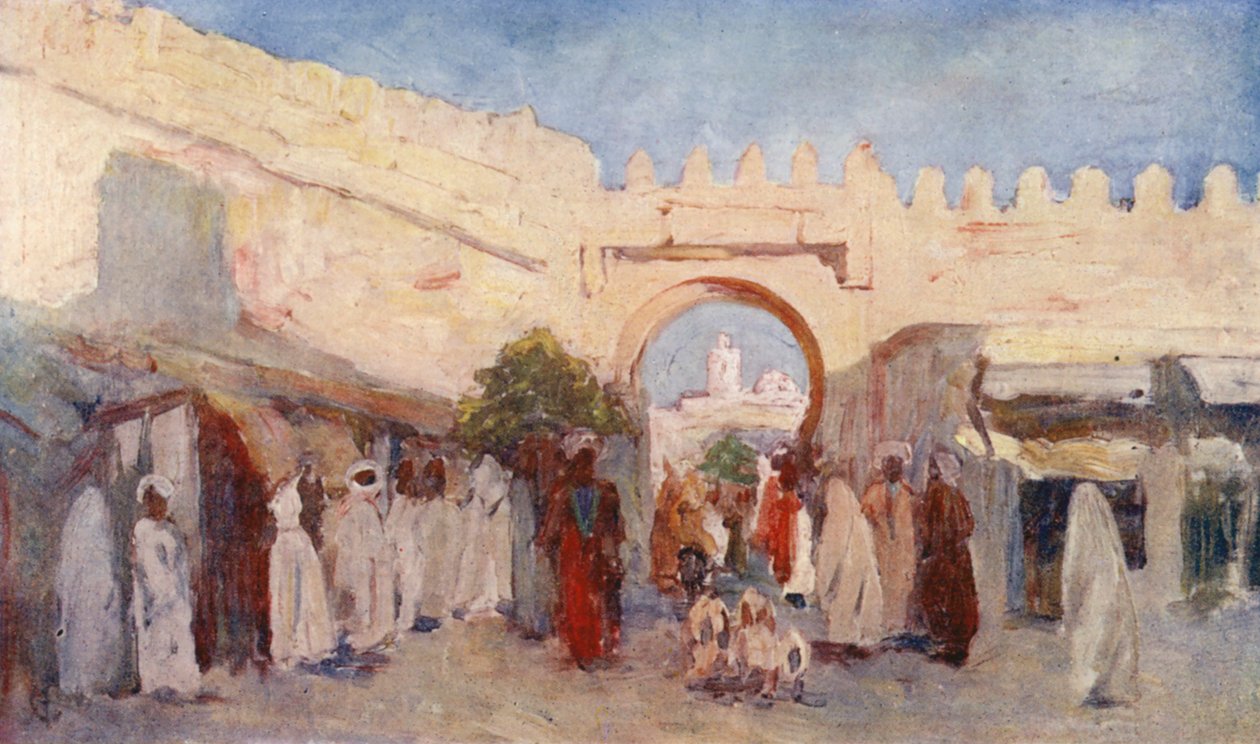 Portail de la ville, Kairouan (lithographie couleur) - Augustine Fitzgerald