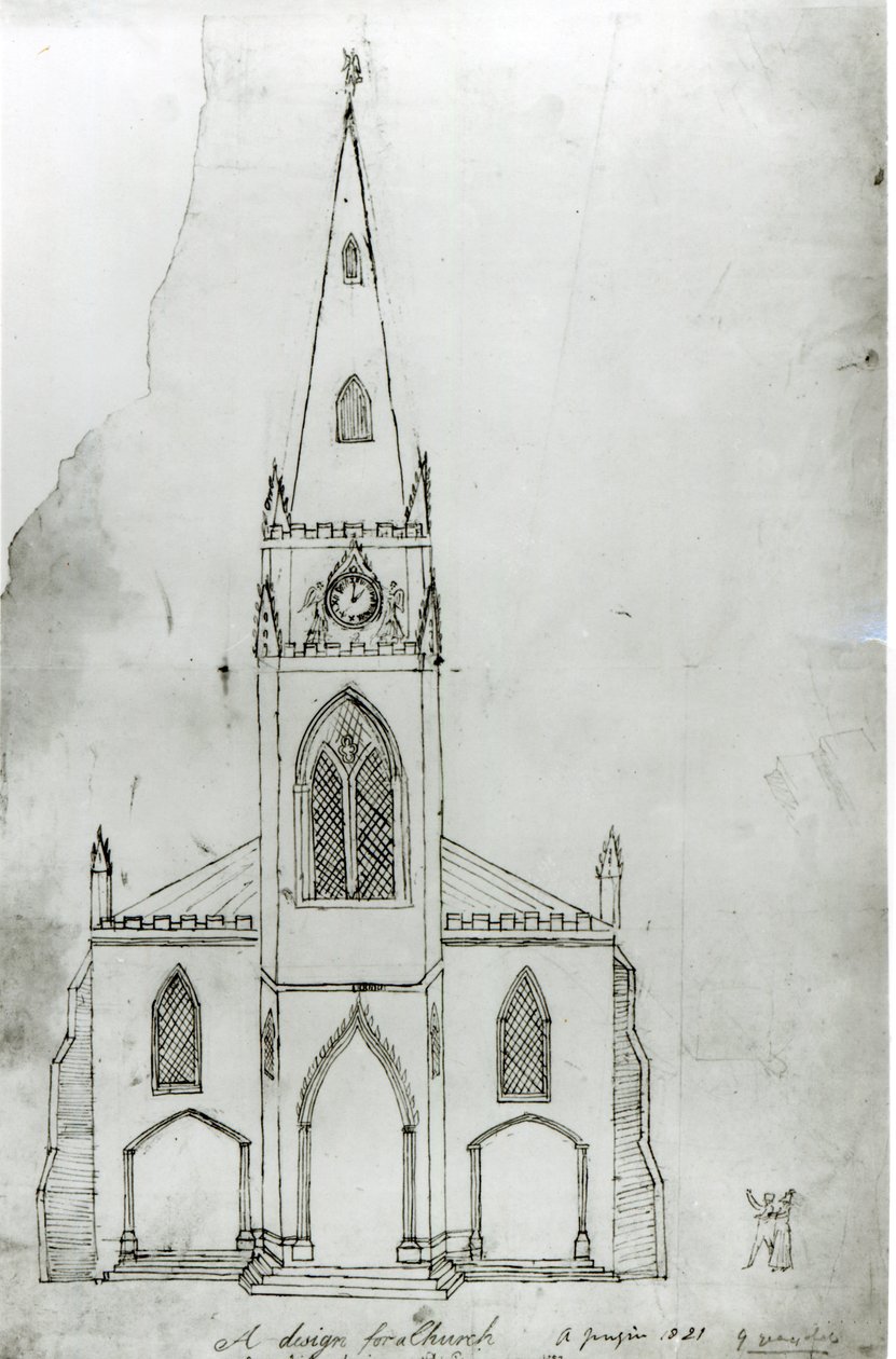 Un design pour une église, 1821 - Augustus Charles Pugin