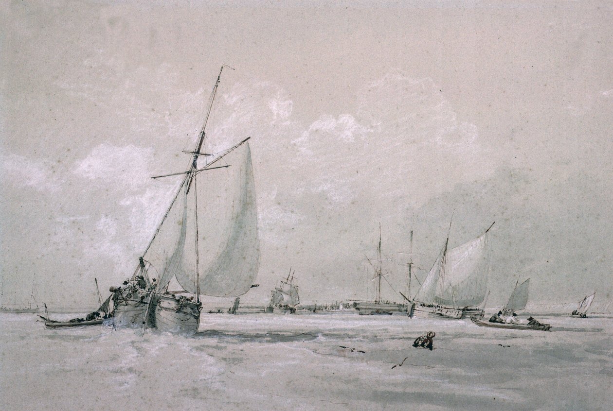 Chaloupe de pêche en attente - Augustus Wall Callcott