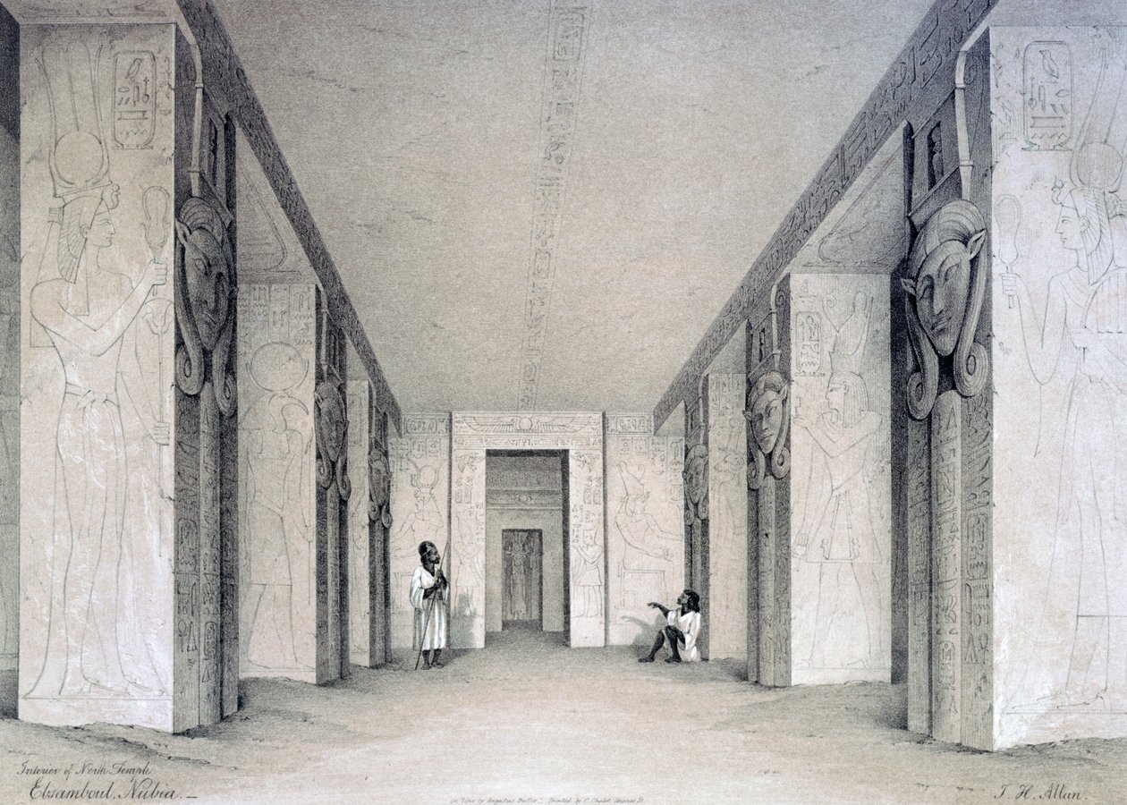 Intérieur du temple nord, Ebsamboul, Nubie, Égypte, 19ème siècle - Augustus Butler