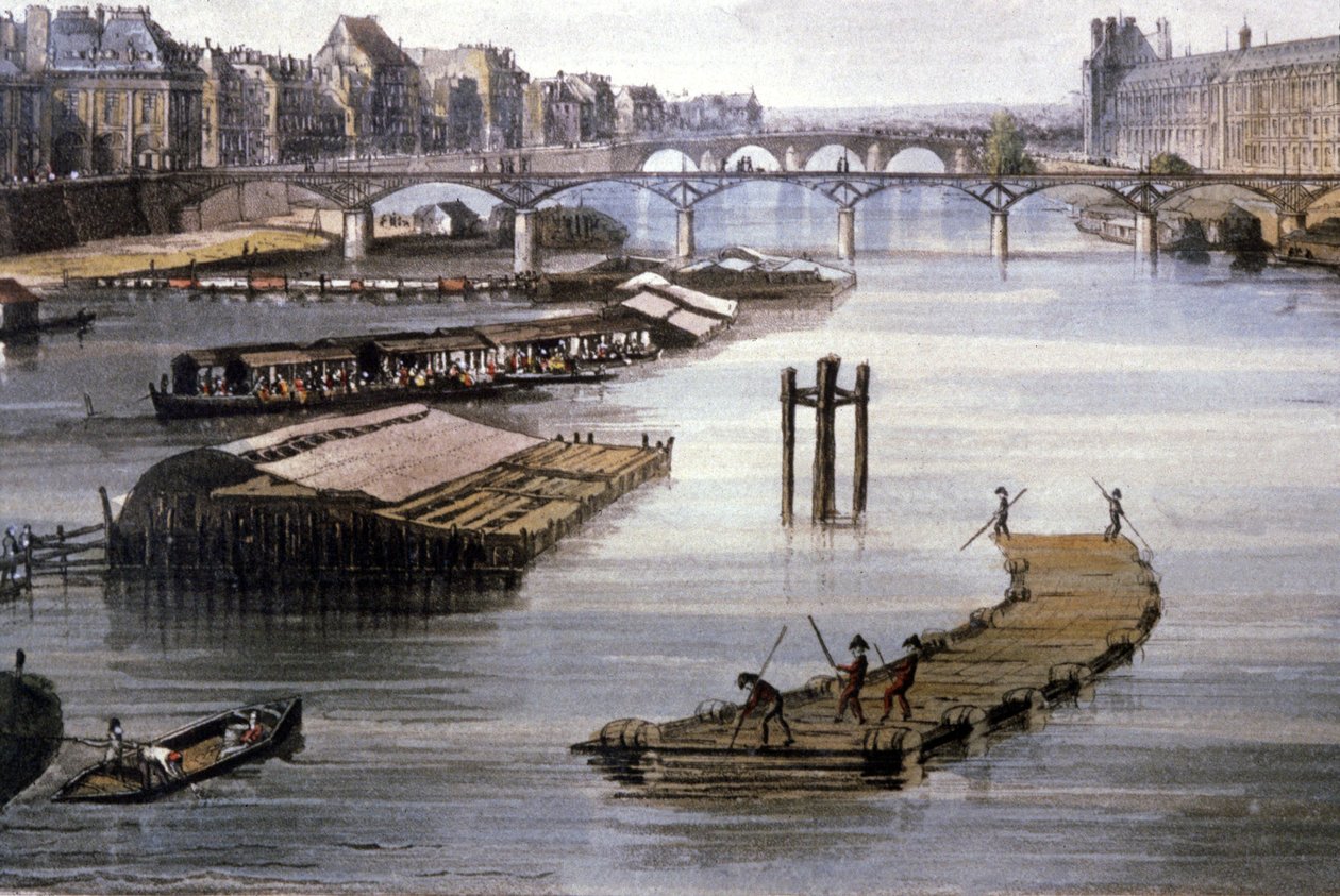 Transport de marchandises à Paris, vers 1810 - Augustus Charles (after) Pugin