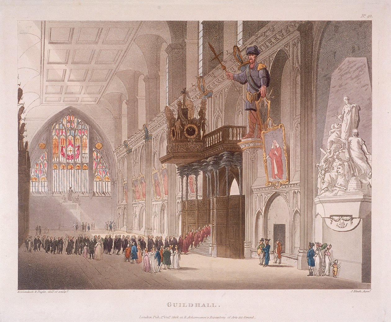 Guildhall, Londres, 1808 - Augustus Charles Pugin, Thomas Rowlandson