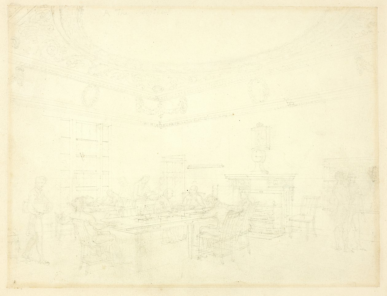 Étude pour le Board of Trade, du Microcosm of London - Augustus Charles Pugin