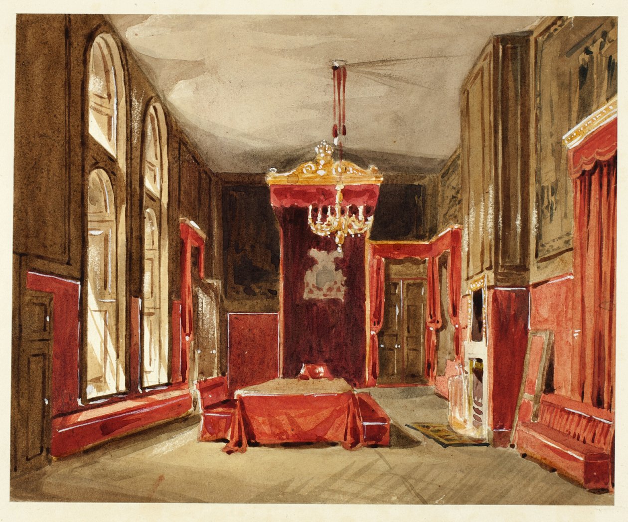 Étude pour le salon, St. James, du Microcosm of London - Augustus Charles Pugin