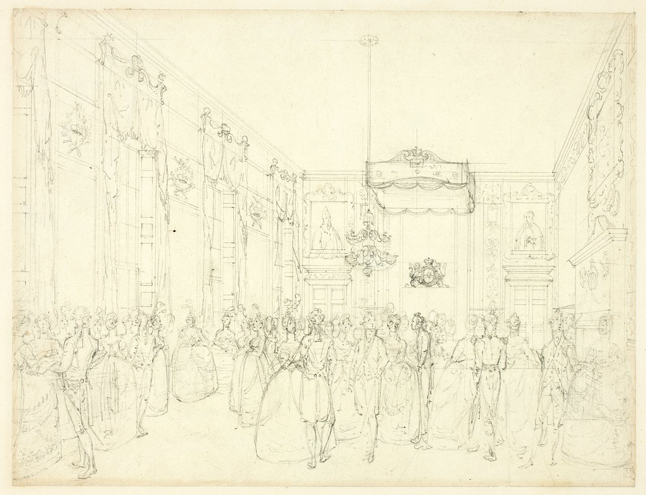 Étude pour le salon, St. James, du Microcosme de Londres - Augustus Charles Pugin