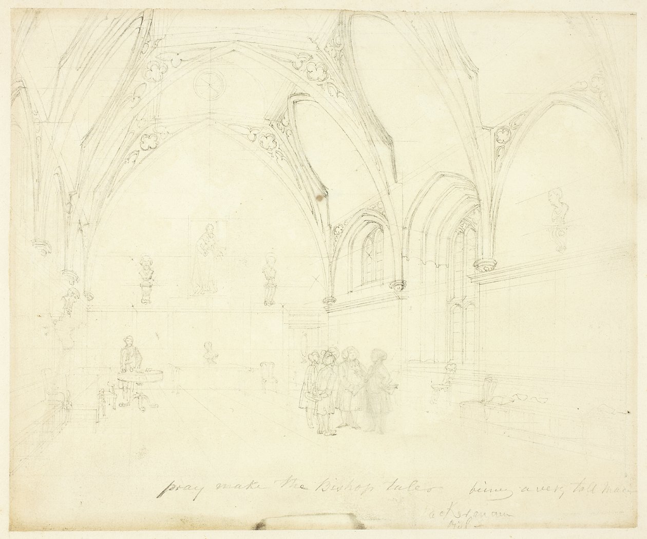 Étude pour le palais de Lambeth, du Microcosme de Londres - Augustus Charles Pugin