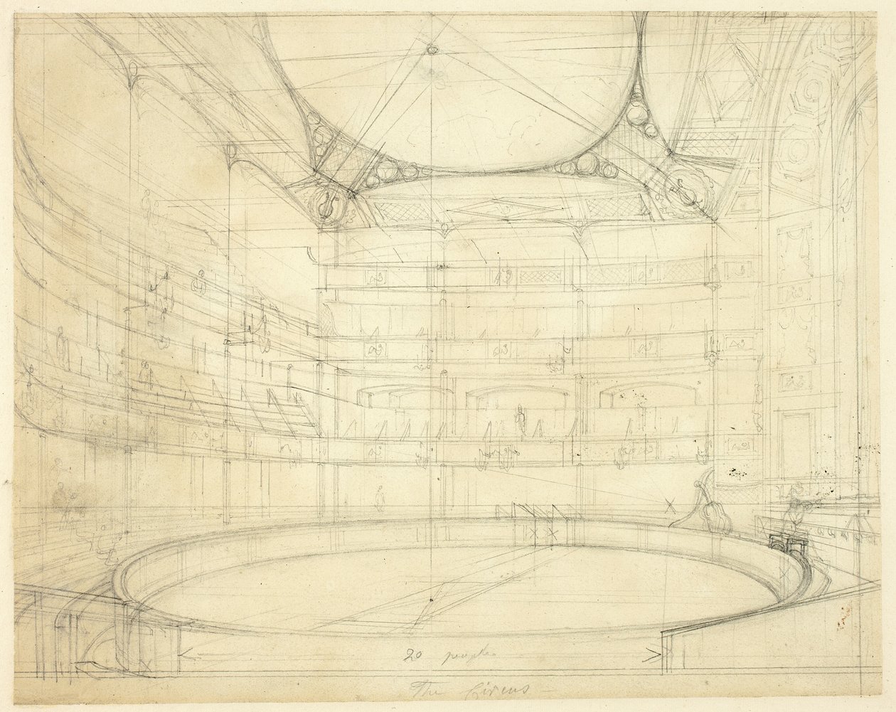 Étude pour le Cirque Royal, de Microcosme de Londres - Augustus Charles Pugin